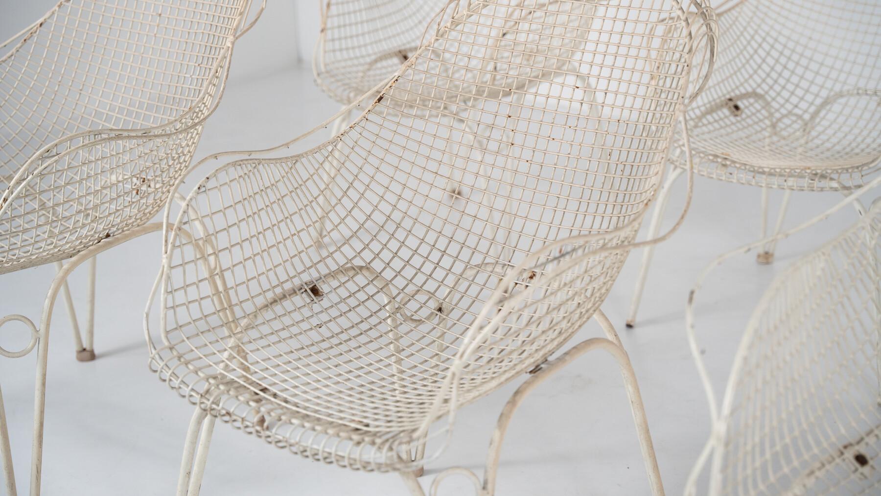 Ensemble de 8 chaises de jardin The Moderns, Italie, années 1950 en vente 4