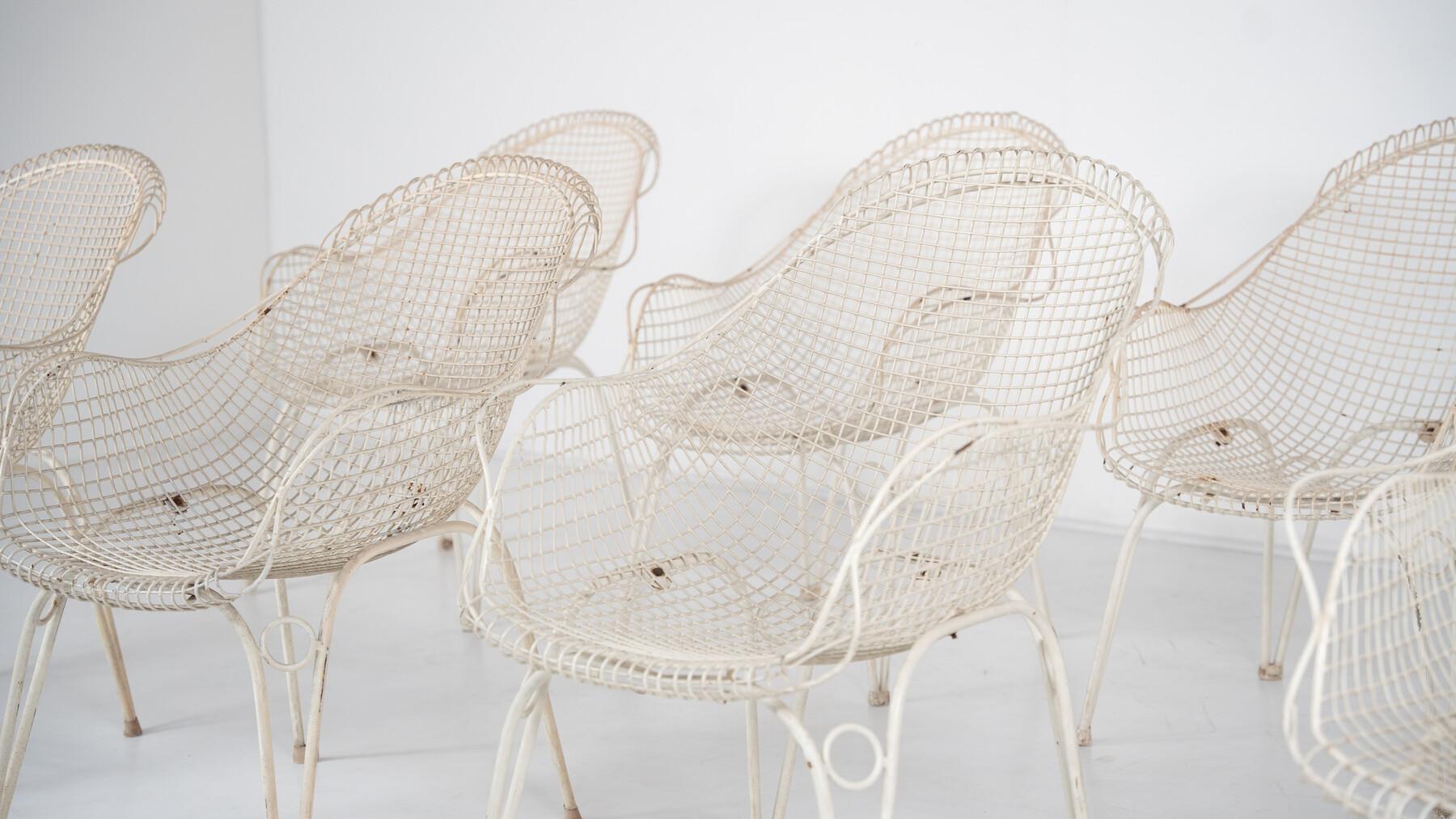 Ensemble de 8 chaises de jardin The Moderns, Italie, années 1950 en vente 7
