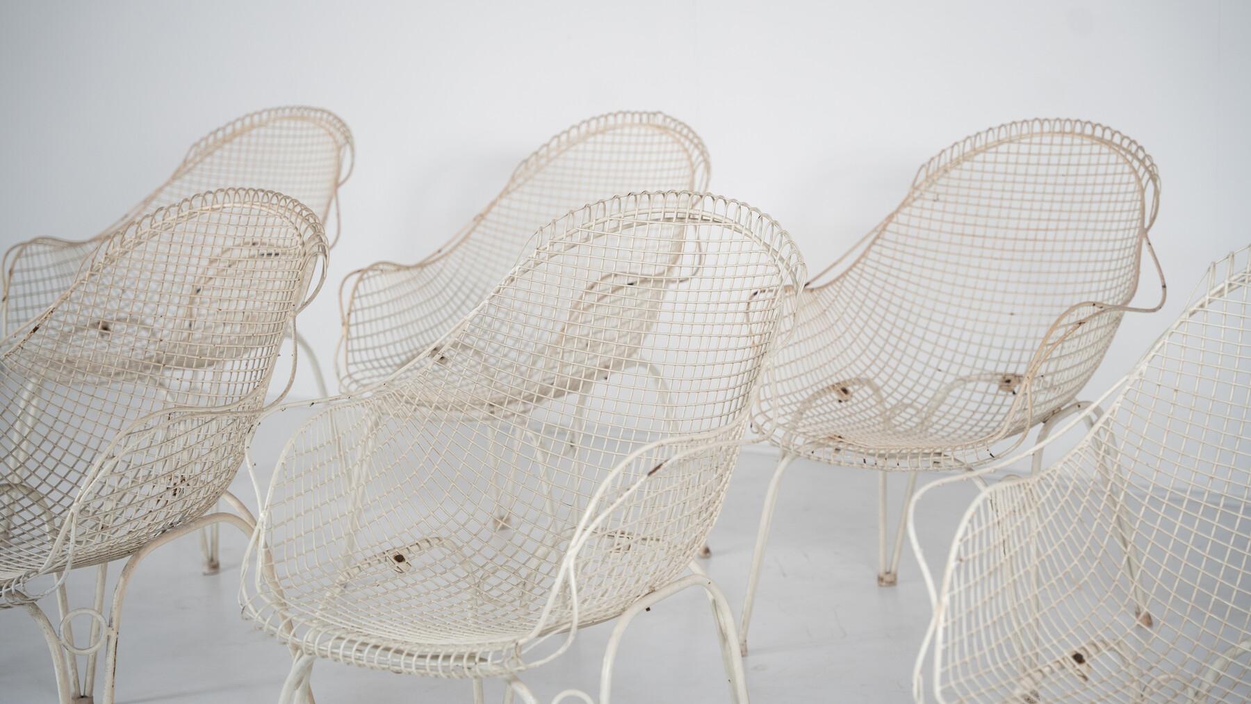 Ensemble de 8 chaises de jardin The Moderns, Italie, années 1950 en vente 2