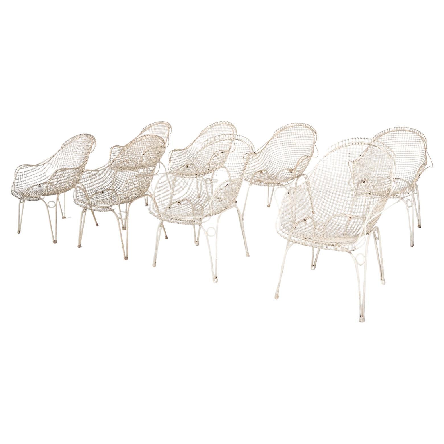 Mid-Century Modern set of 8 Garden Chairs, Italy, 1950s