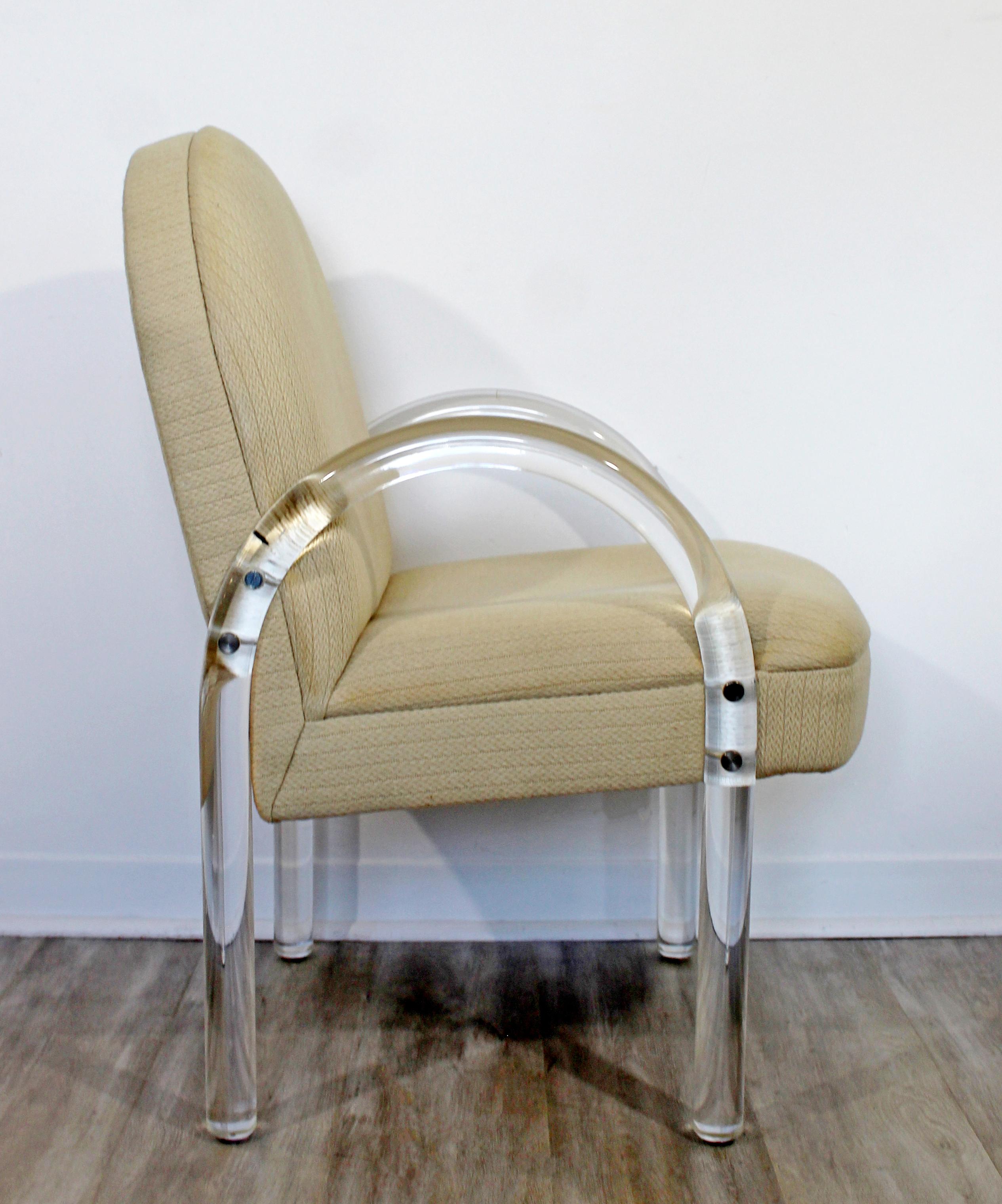 Late 20th Century Mid-Century Modern Set of 8 Pace Waterfall Lucite Dining Armchairs, 1970s