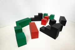 Mid-Century Modern Set of 9 "Gli Scacchi" Pieces by Mario Bellini for B&B Italia