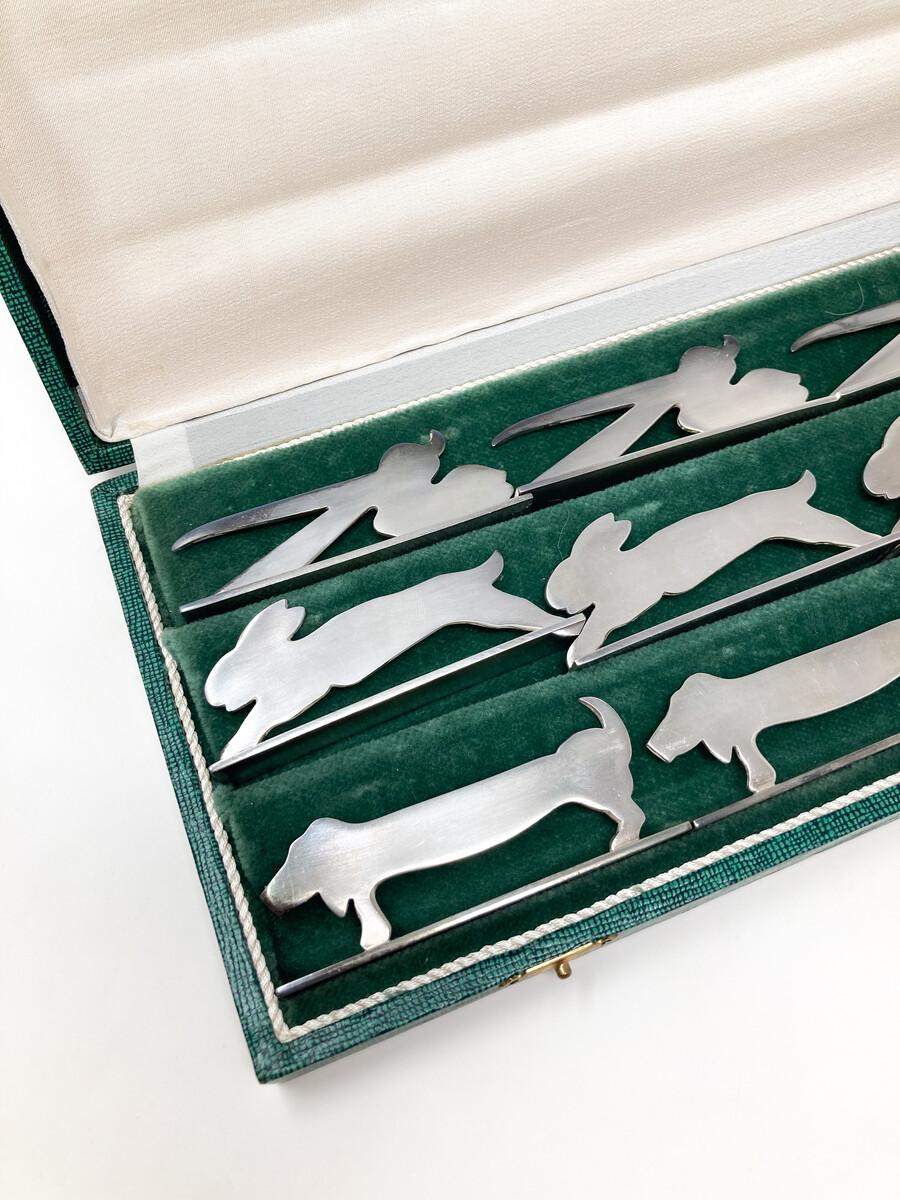 Mid-Century Modern Set of Animal Knife Rest, 1930s In Good Condition For Sale In Brussels, BE