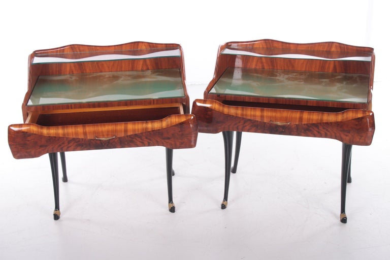 Mid-Century Modern Set of Bedside Tables by Paolo Buffa Italy, 1950s In Good Condition For Sale In Oostrum-Venray, NL