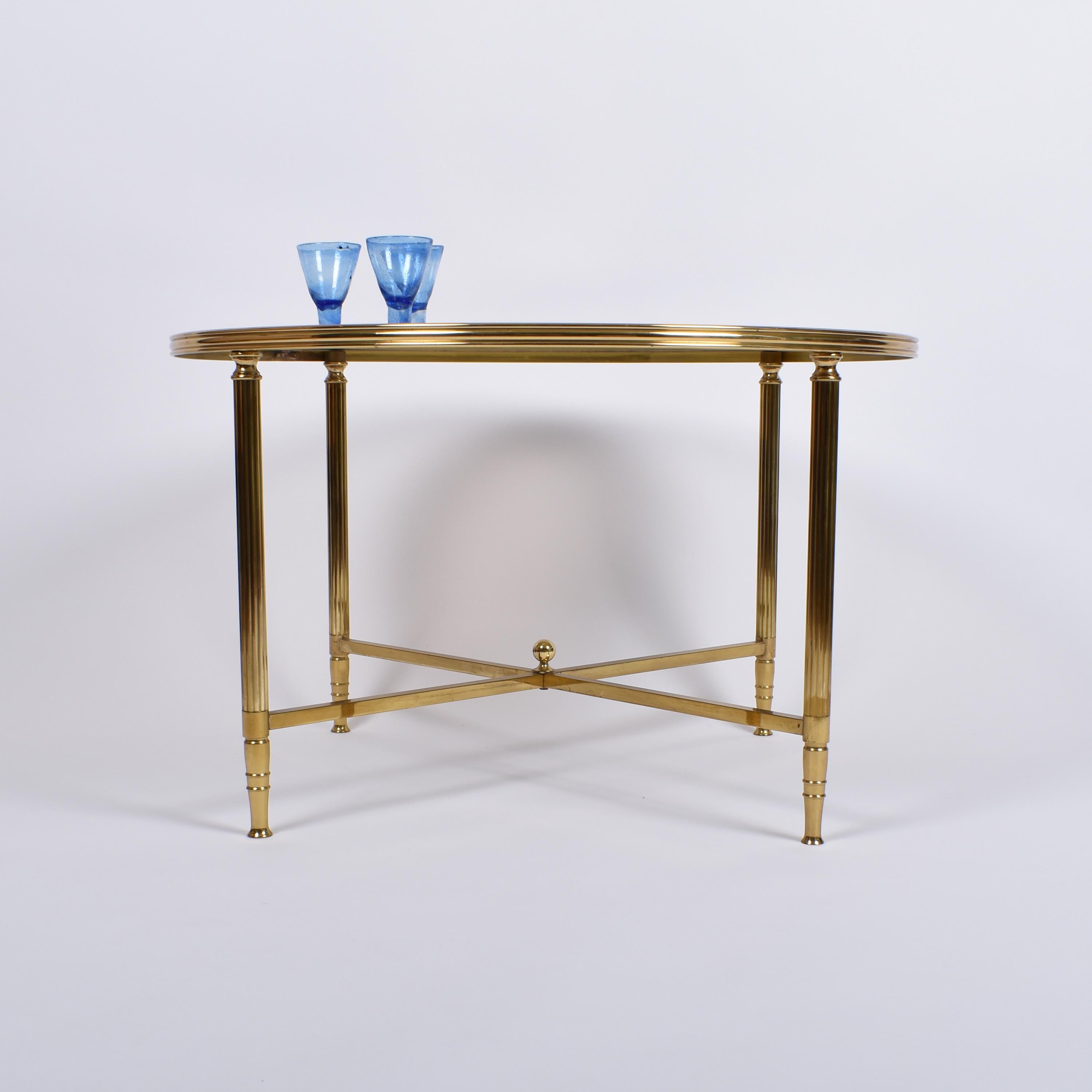 Polished Mid-Century Modern Set of Brass Coffee Tables by Maison Jansen, France, 1970