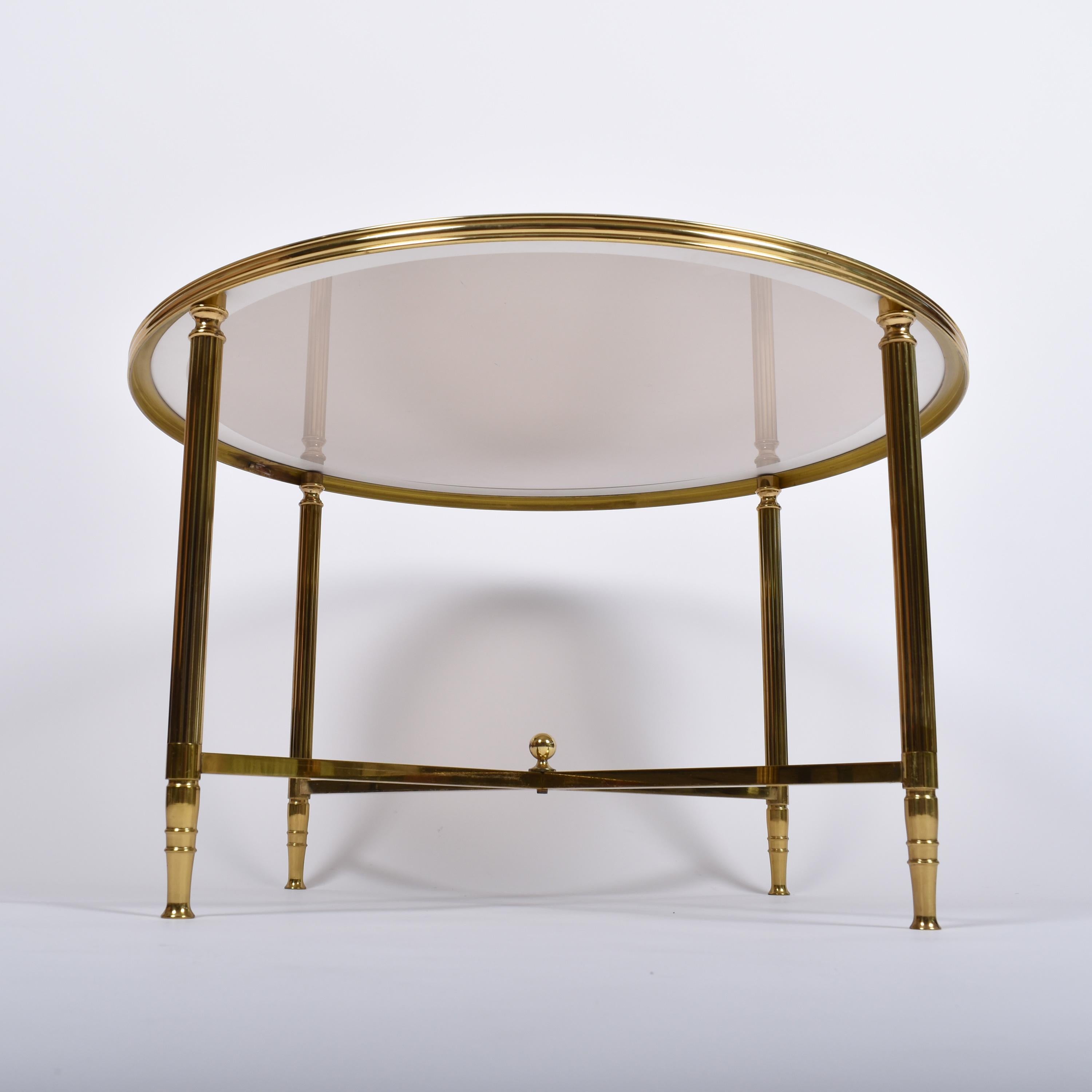 Mid-20th Century Mid-Century Modern Set of Brass Coffee Tables by Maison Jansen, France, 1970