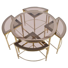 Set di tavolini da caffè in ottone della Maison Jansen, Francia, 1970