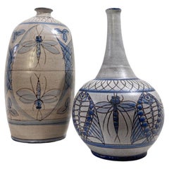 Ensemble de vases en céramique du milieu du siècle dernier