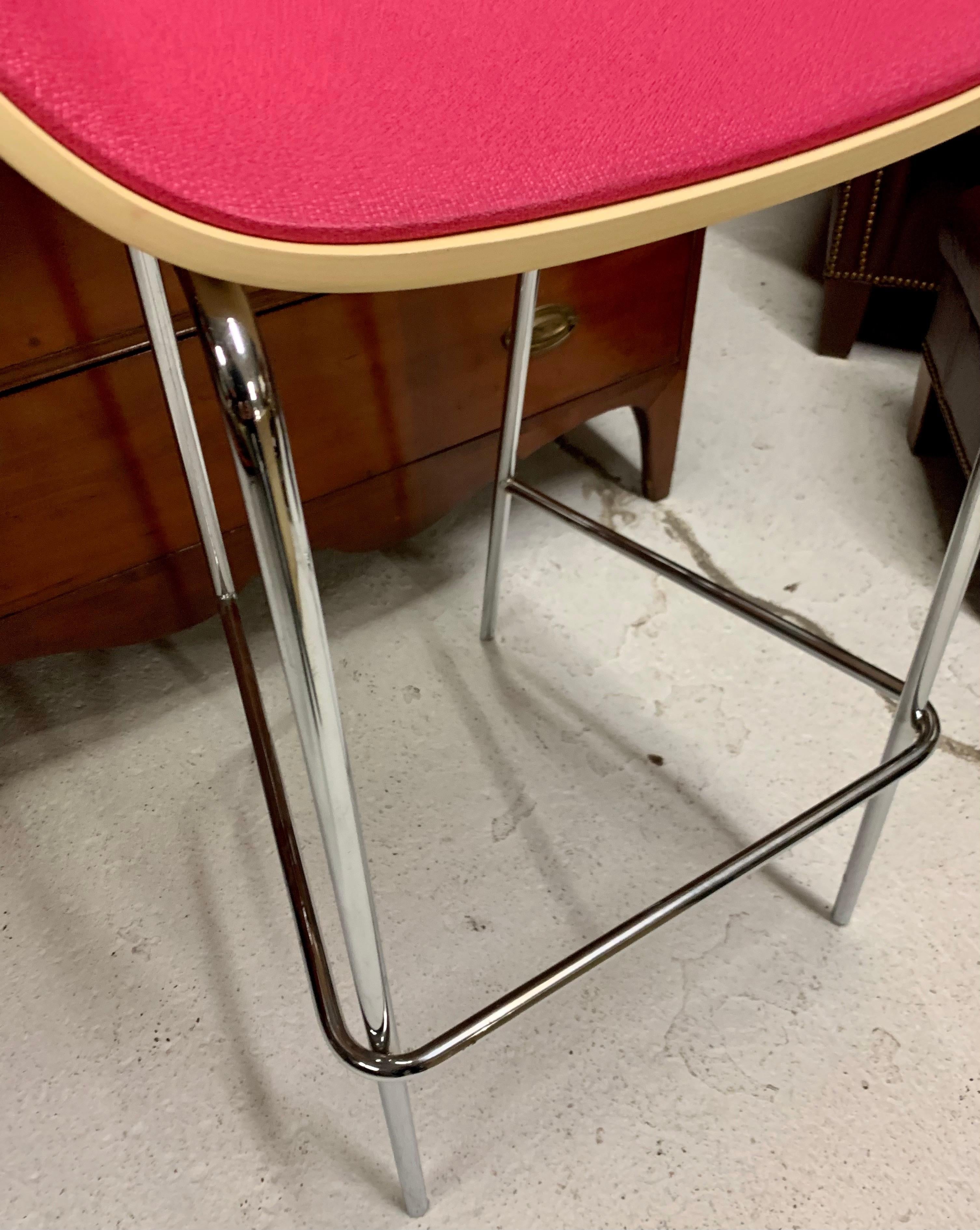 American Mid-Century Modern Set of Counter Bar Stools Chairs
