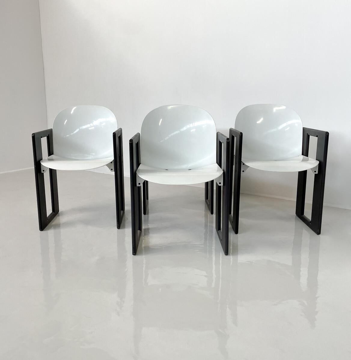 Mid-Century Modern Set of Diagolo 4 Chairs by Afra & Tobia Scarpa for B&B Italia For Sale 2