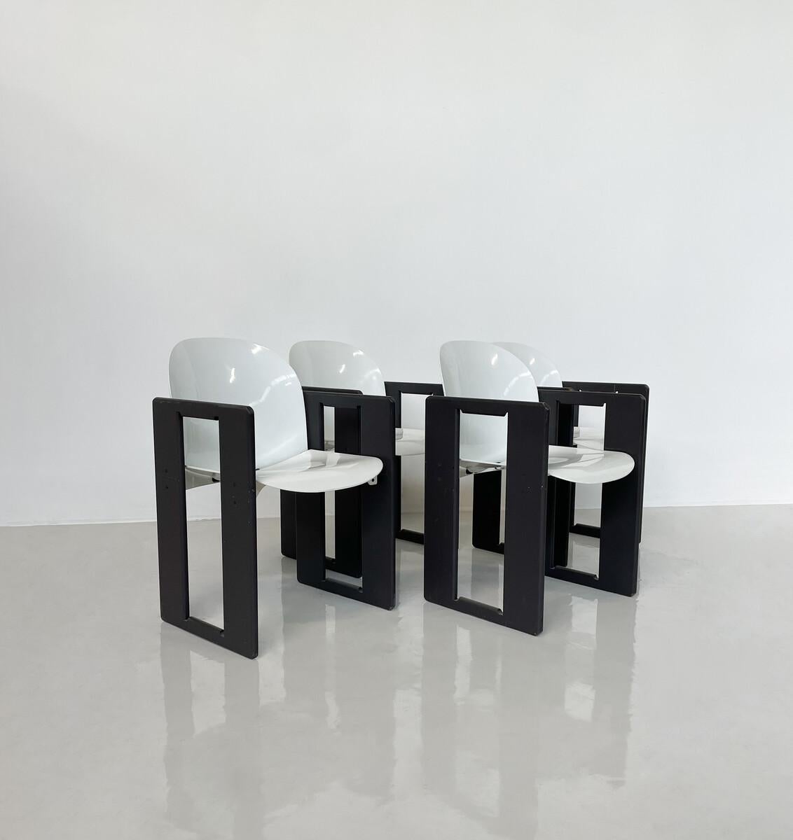 Ensemble de 4 chaises Diagolo de style mi-siècle moderne par Afra & Tobia Scarpa pour B&B Italia en vente 2
