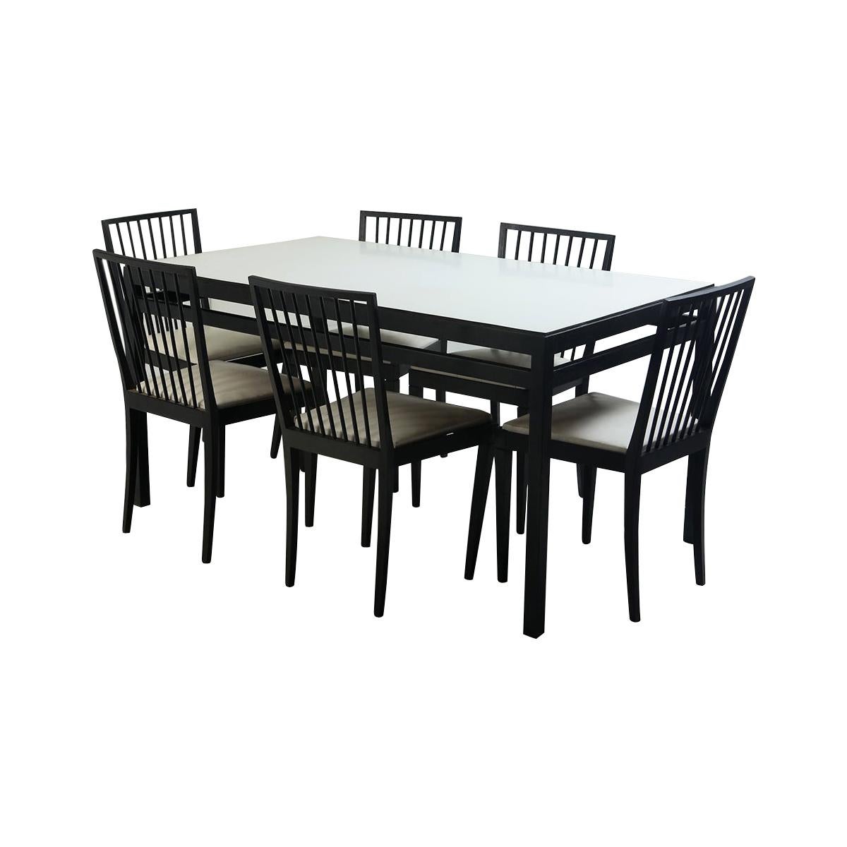 Mid-Century Modern Set of Dining Table and 6 Chairs by Móveis Flama, Brazil For Sale