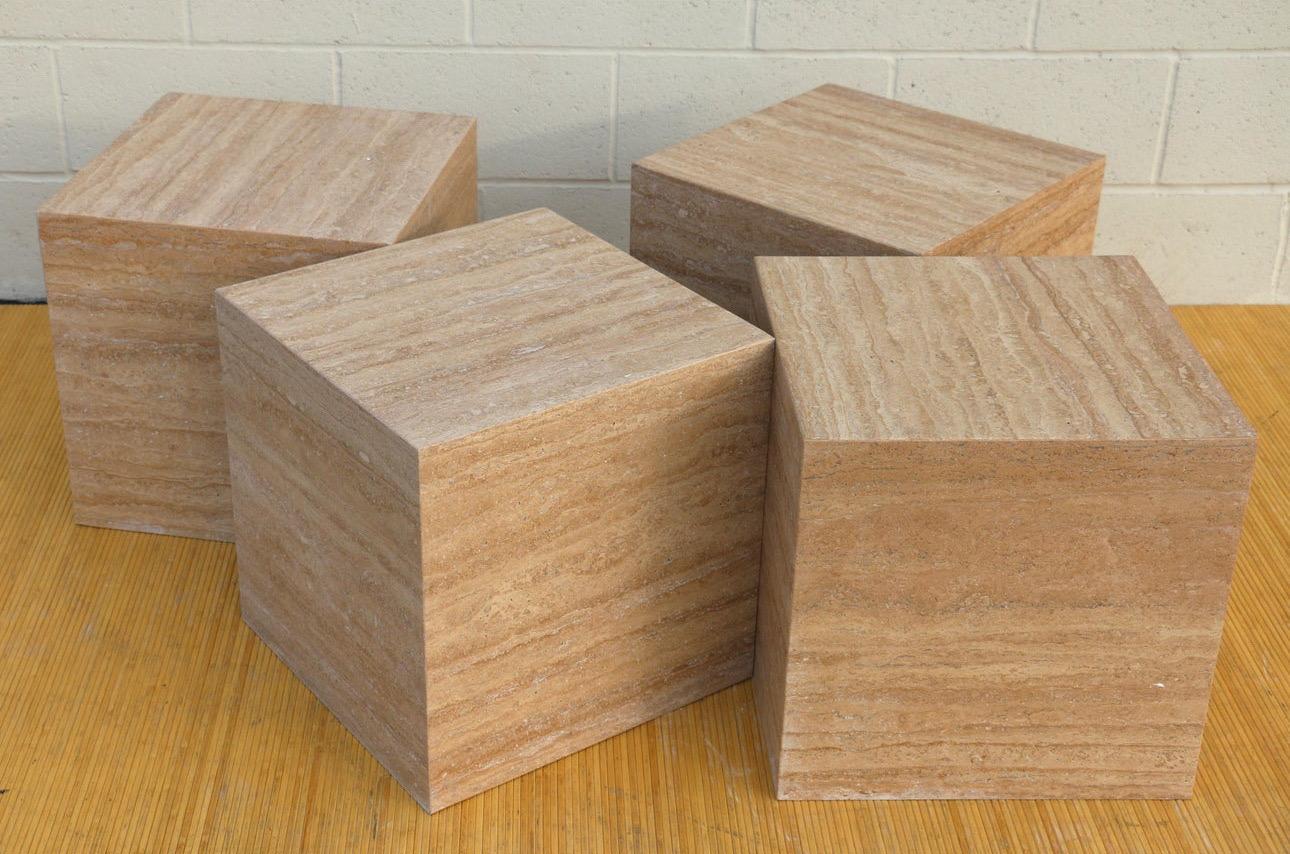 Mid-Century Modern Set of Four Cube Pedestals /Coffee Table For Sale 2