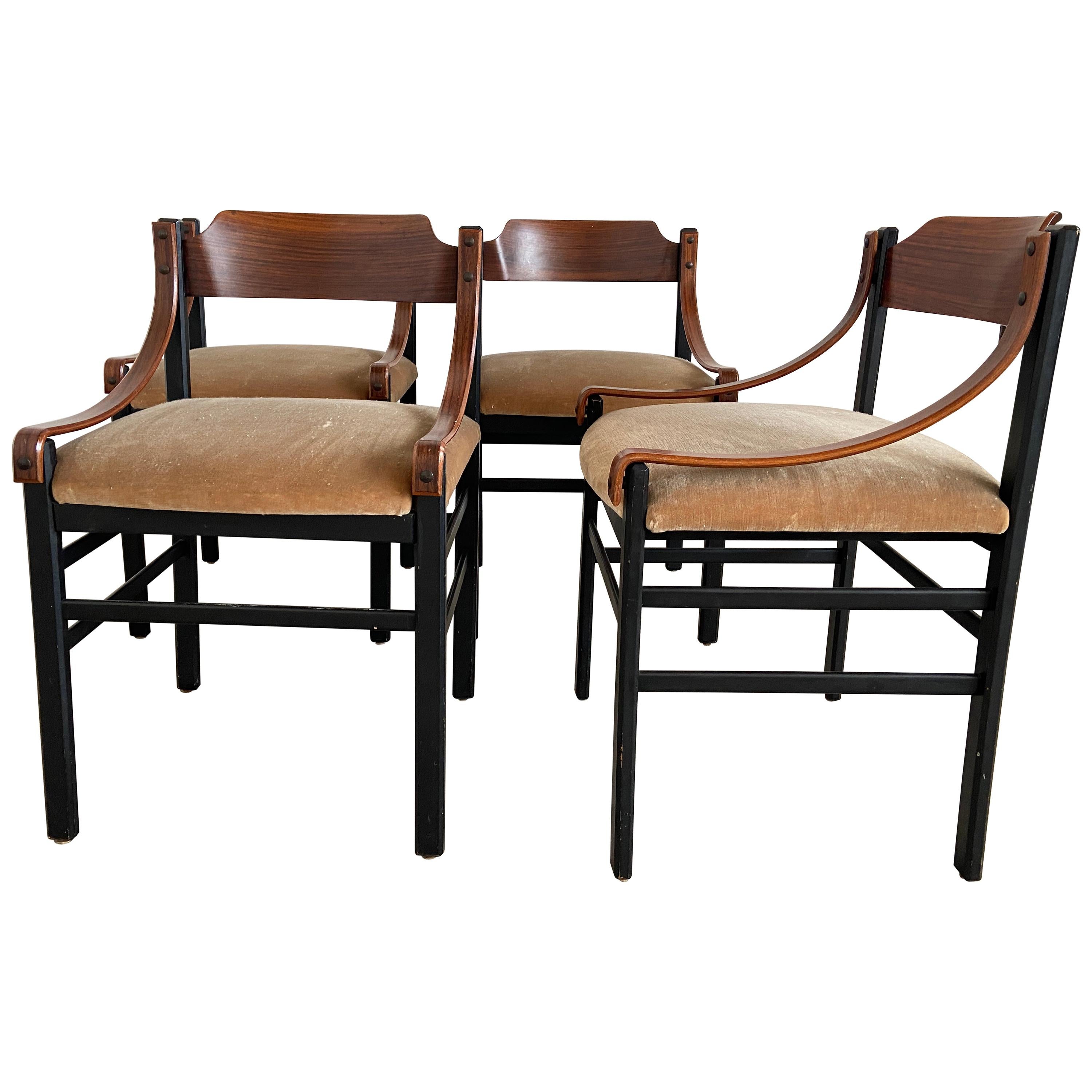 Set of four MidCentury danish dining chairs by Inge Klingenberg at 1stDibs
