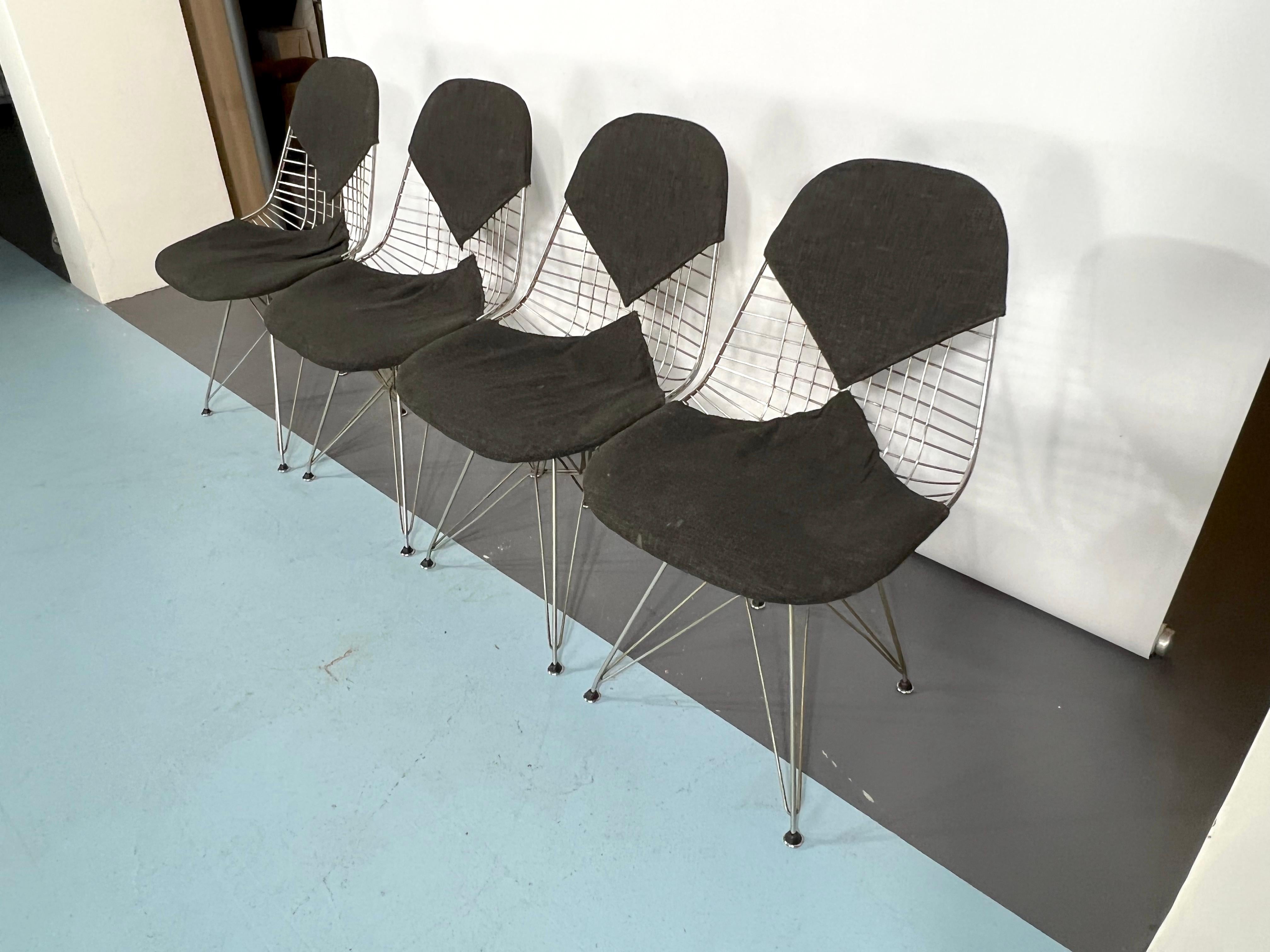 Moderner Satz von vier DKR Bikini-Stühlen von Charles Eames aus der Mitte des Jahrhunderts (Moderne der Mitte des Jahrhunderts) im Angebot