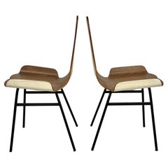 Used Mid-Century Modern Set of Four Iron & Bentwood Chairs by Gigi Radice