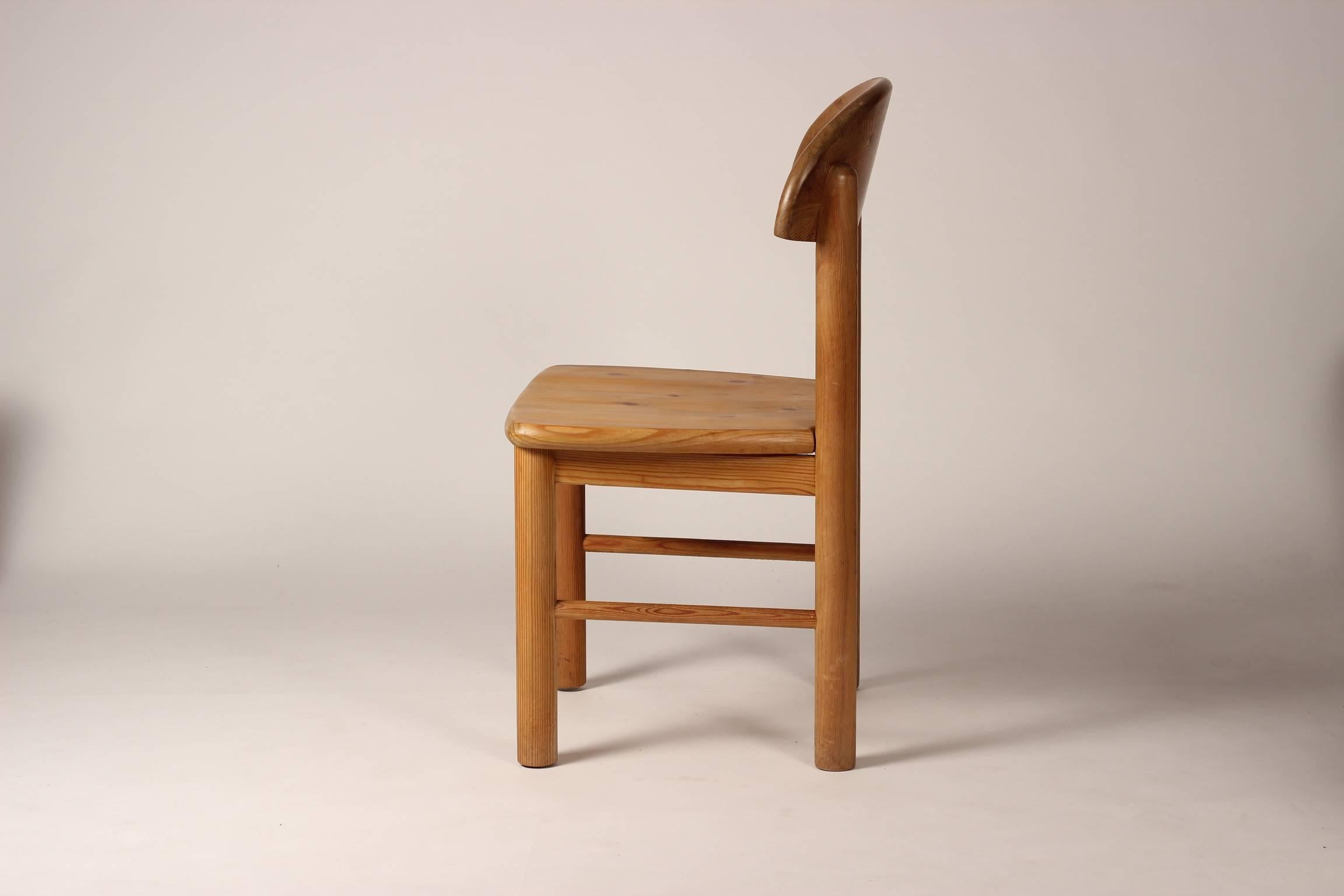 Mid-Century Modern Set of Four Pine Danish Chairs by Rainer Daumiller 5