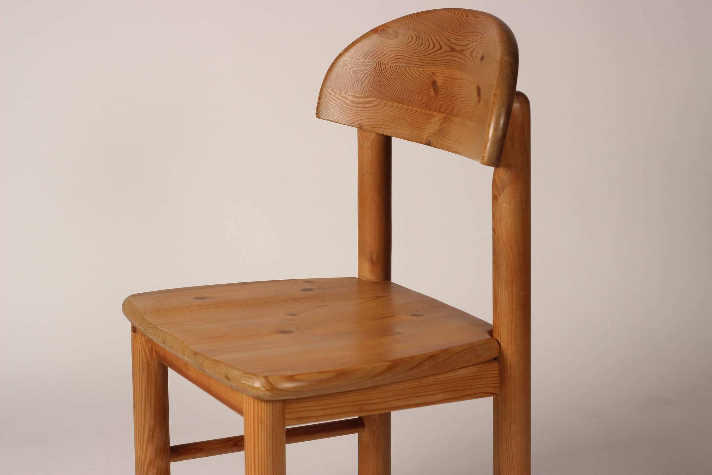 Mid-Century Modern Set of Four Pine Danish Chairs by Rainer Daumiller 7
