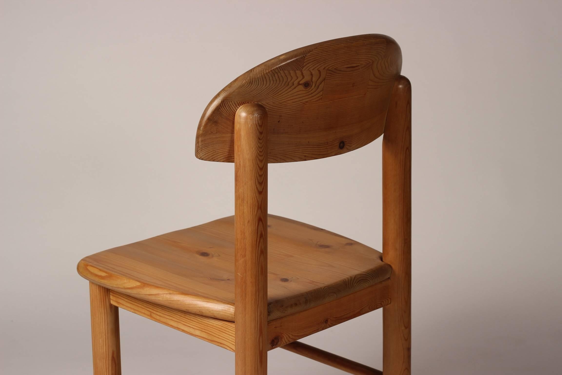 Mid-Century Modern Set of Four Pine Danish Chairs by Rainer Daumiller 9