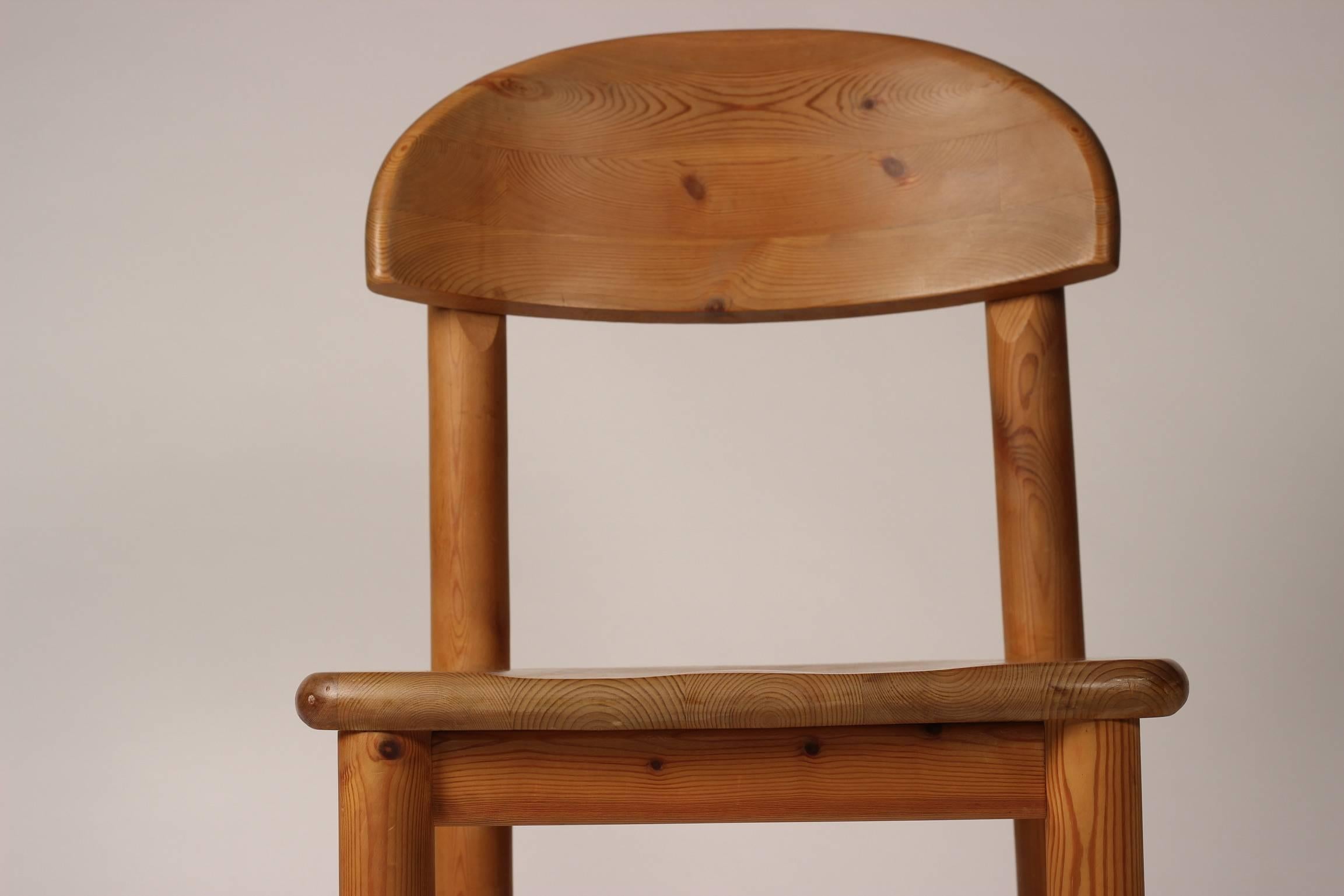 Mid-Century Modern Set of Four Pine Danish Chairs by Rainer Daumiller 10