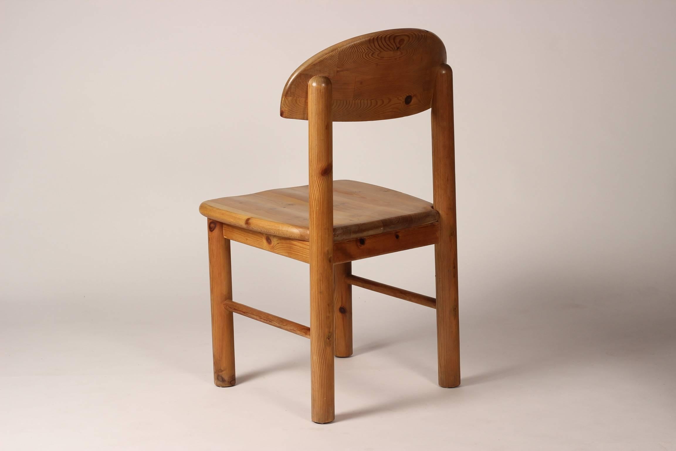 Mid-Century Modern Set of Four Pine Danish Chairs by Rainer Daumiller 2