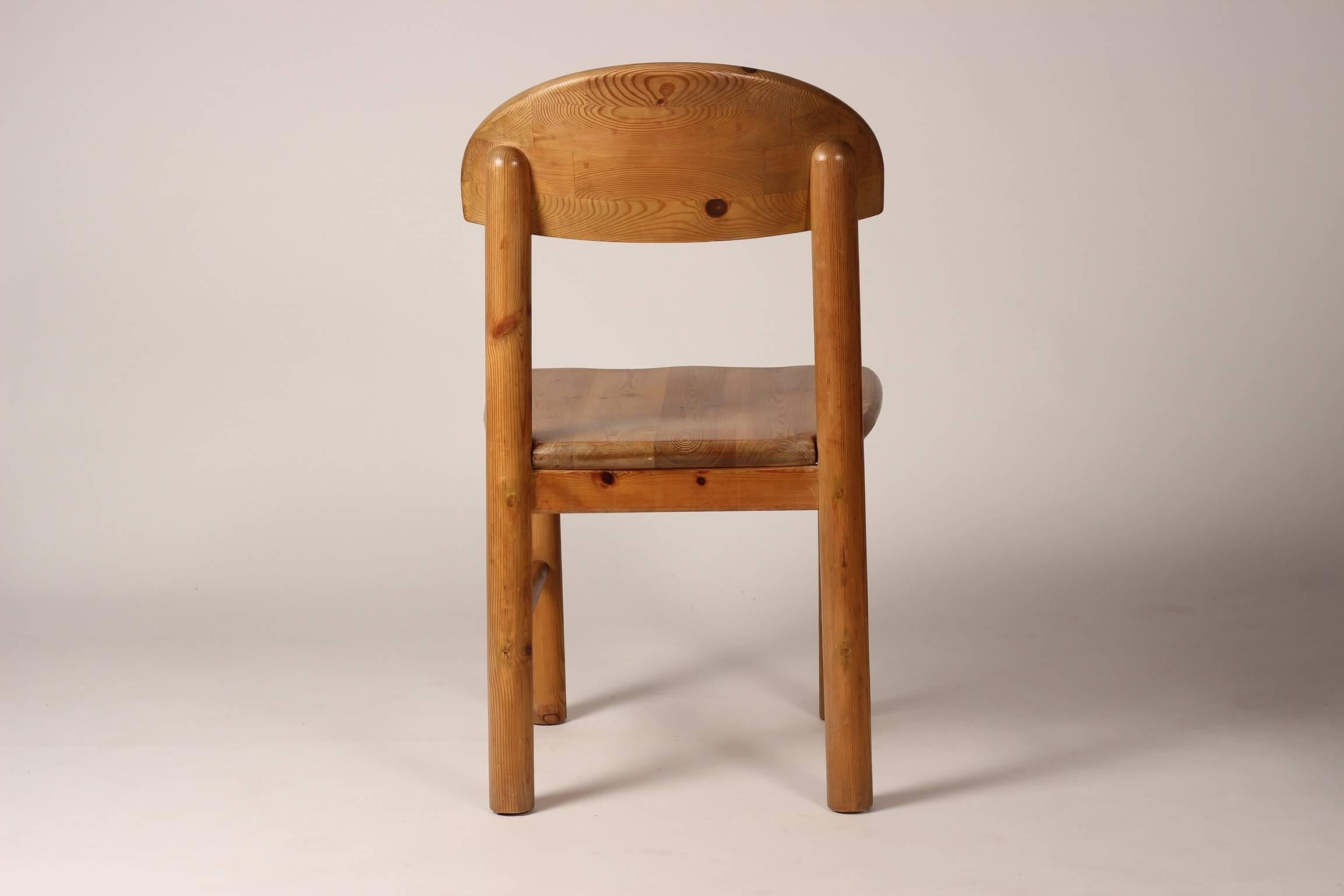 Mid-Century Modern Set of Four Pine Danish Chairs by Rainer Daumiller 4