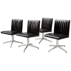 Mid-Century Modern Set of Four Swivel Chairs by Eames for Herman Miller