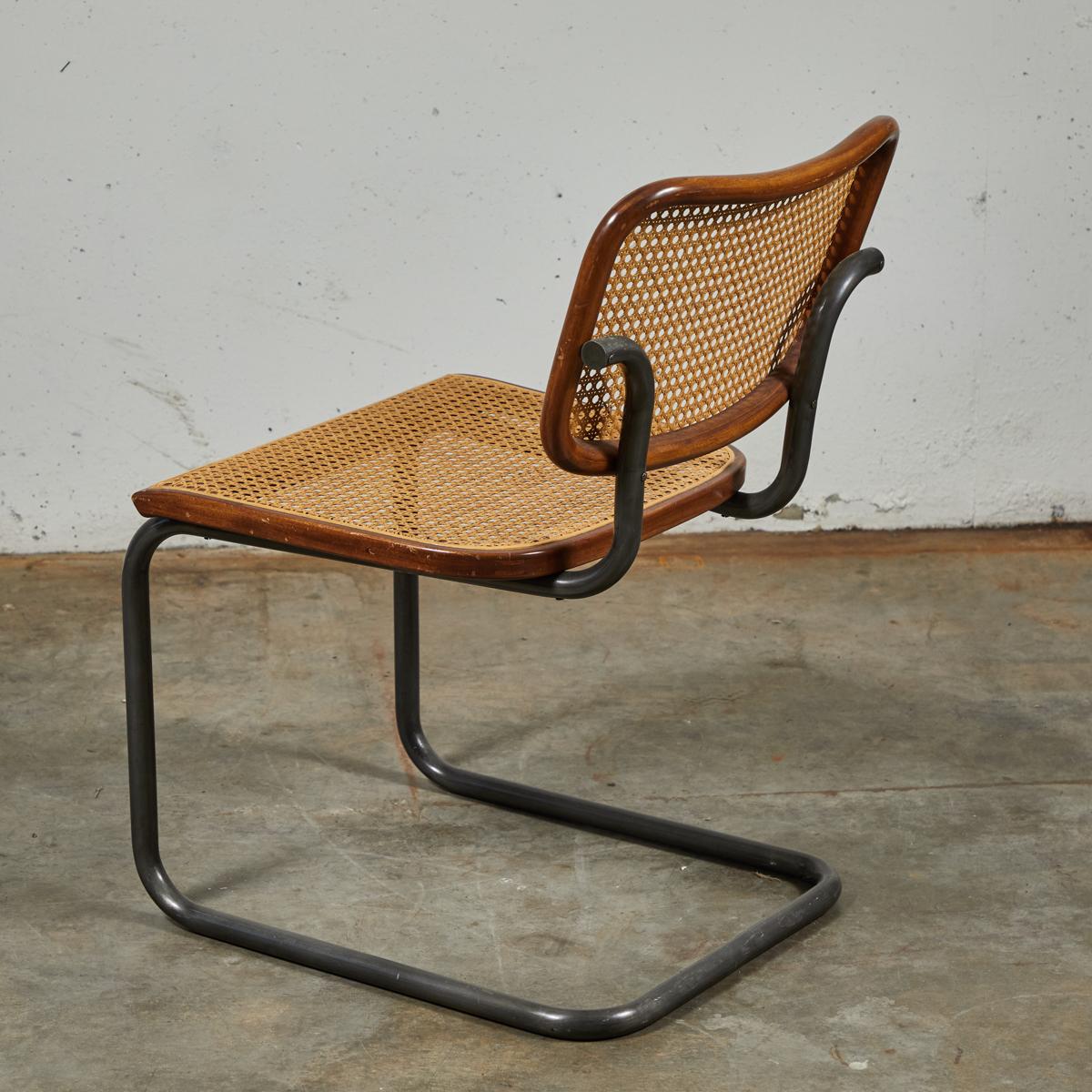 Mid-20th Century Mid-Century Modern Set of Four Vintage Caned Metal Dining Chairs