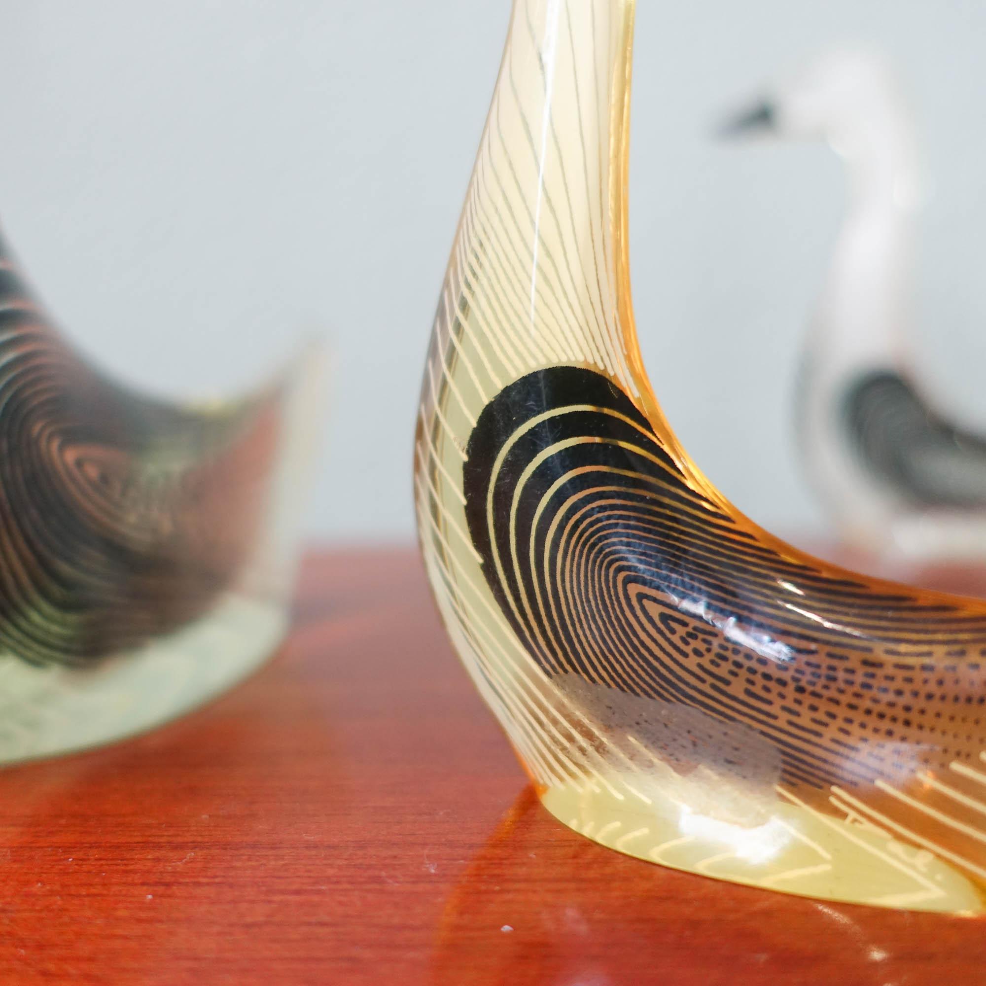 Mid-Century Modern Set of Geese in Acrylic Glass by Abraham Palatnik, 1970's For Sale 9