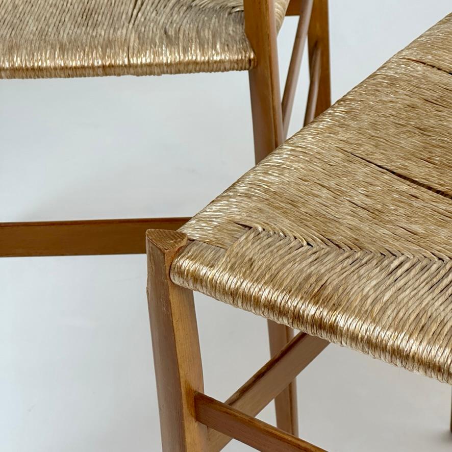 Ensemble de six chaises Superleggera en frêne 699, de style moderne du milieu du siècle dernier par Gio Ponti  en vente 4