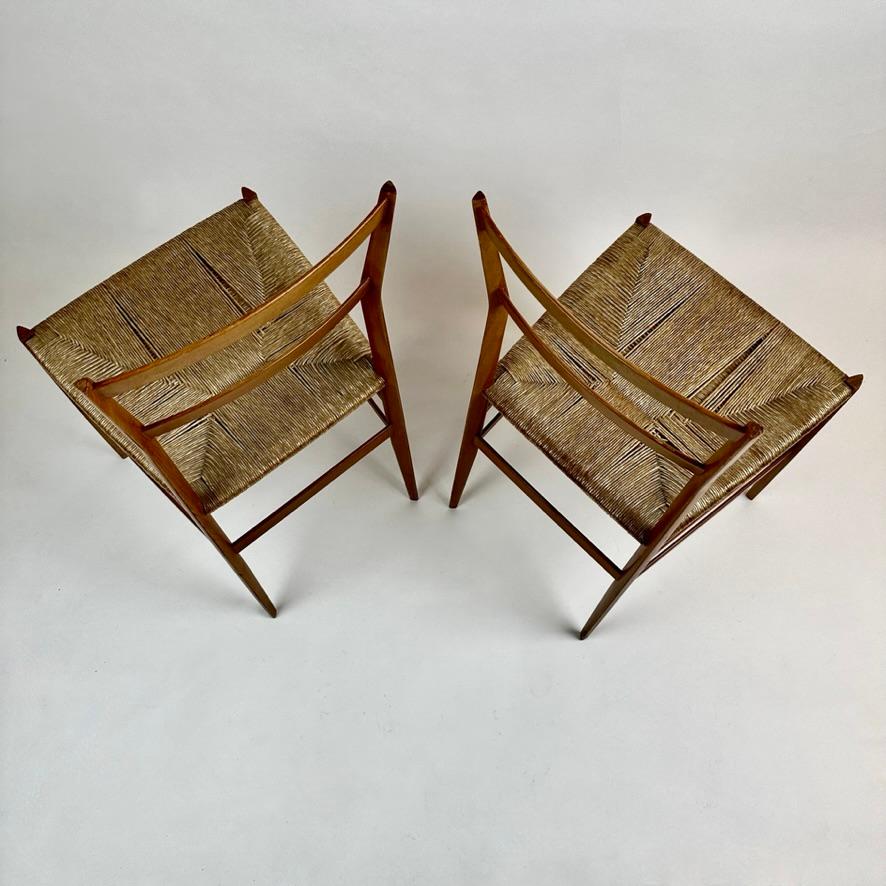Mid-Century Modern Set of Six Ash Wood 699 Superleggera Chairs by Gio Ponti  For Sale 8