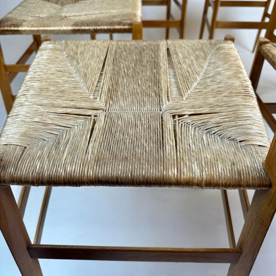 Mid-Century Modern Set of Six Ash Wood 699 Superleggera Chairs by Gio Ponti  For Sale 3