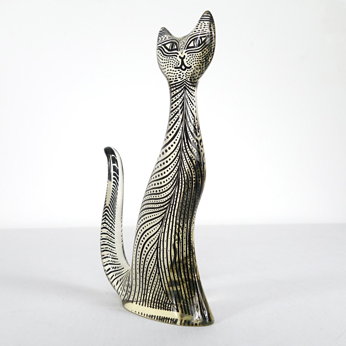 Mid-Century Modern Set of Six Cats in Lucite Made by Abraham Palatnik 2