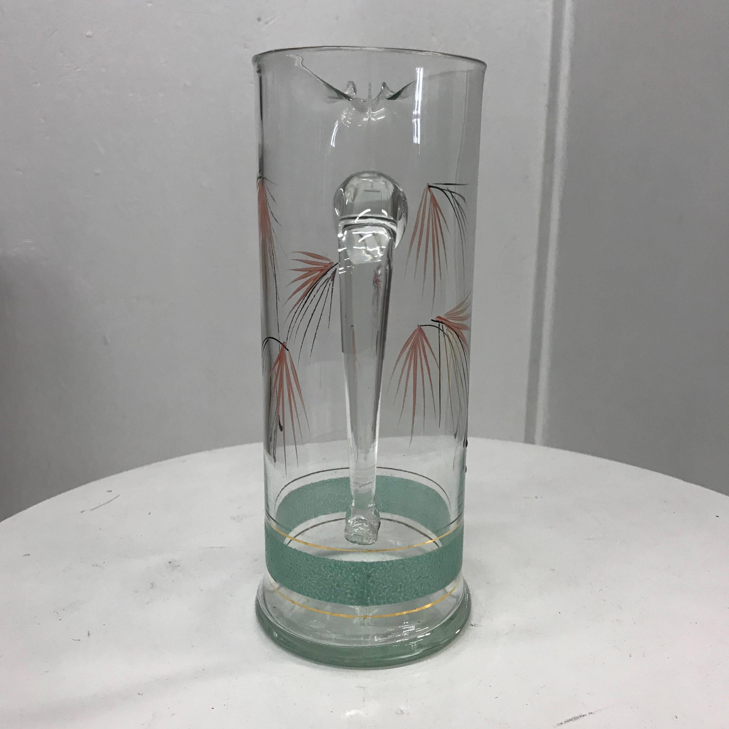 Mid-20th Century Mid-Century Modern Set of Six Glasses and Pitcher