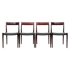 Mid-Century Modern Set of four Rosewood Dining Chairs by Niels Moller N°77