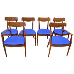 Mid-Century Modern Set of Six Walnut Dining Room Chairs by Kipp Stewart