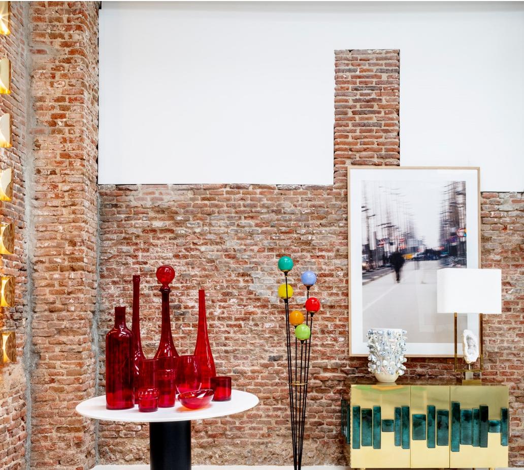 Mid-Century Modern Set of Ten Red Blow Murano Glass Italian Vases 9