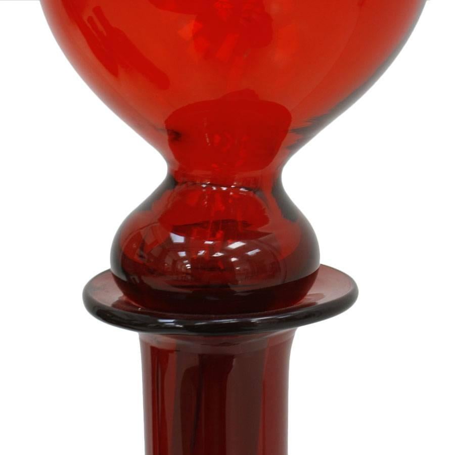 Mid-Century Modern Set of Ten Red Blow Murano Glass Italian Vases 1