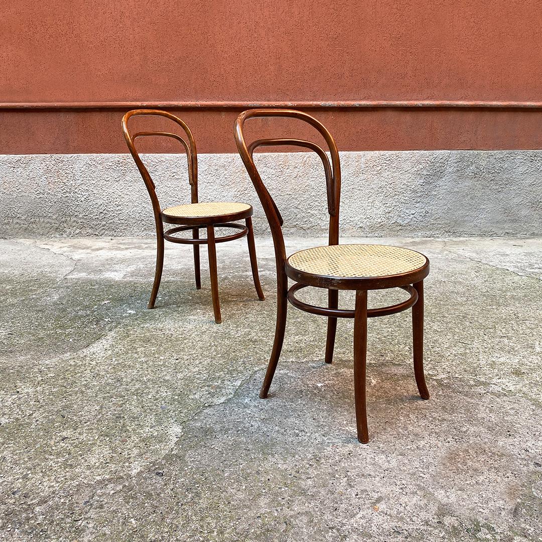 Mid-Century Modern Set of Thonet Chairs Model 214 with Vienna Straw, 1940s In Good Condition In MIlano, IT