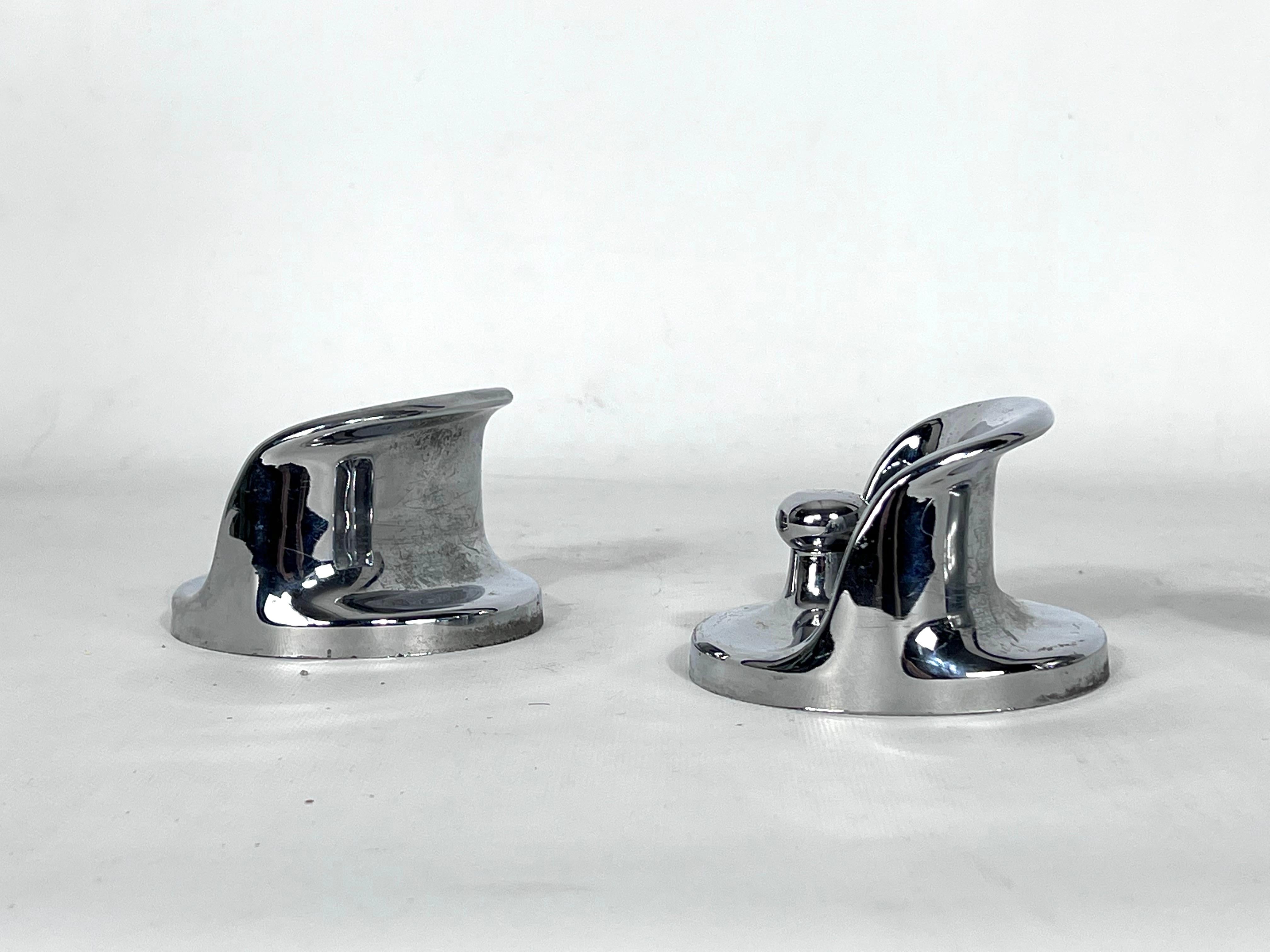 Mid-Century Modern Set of Three Chrome Plastic Coat Hangers Olaf Bohr, 1960s For Sale 1