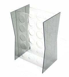 Mid Century Modern Set of Three Clear & Smoked Lucite Wine Racks Stands