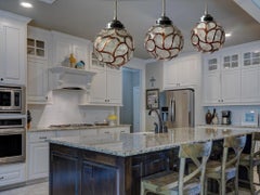 Mid Century Modern Set of three Glass Pendant Light, 1960s Germany