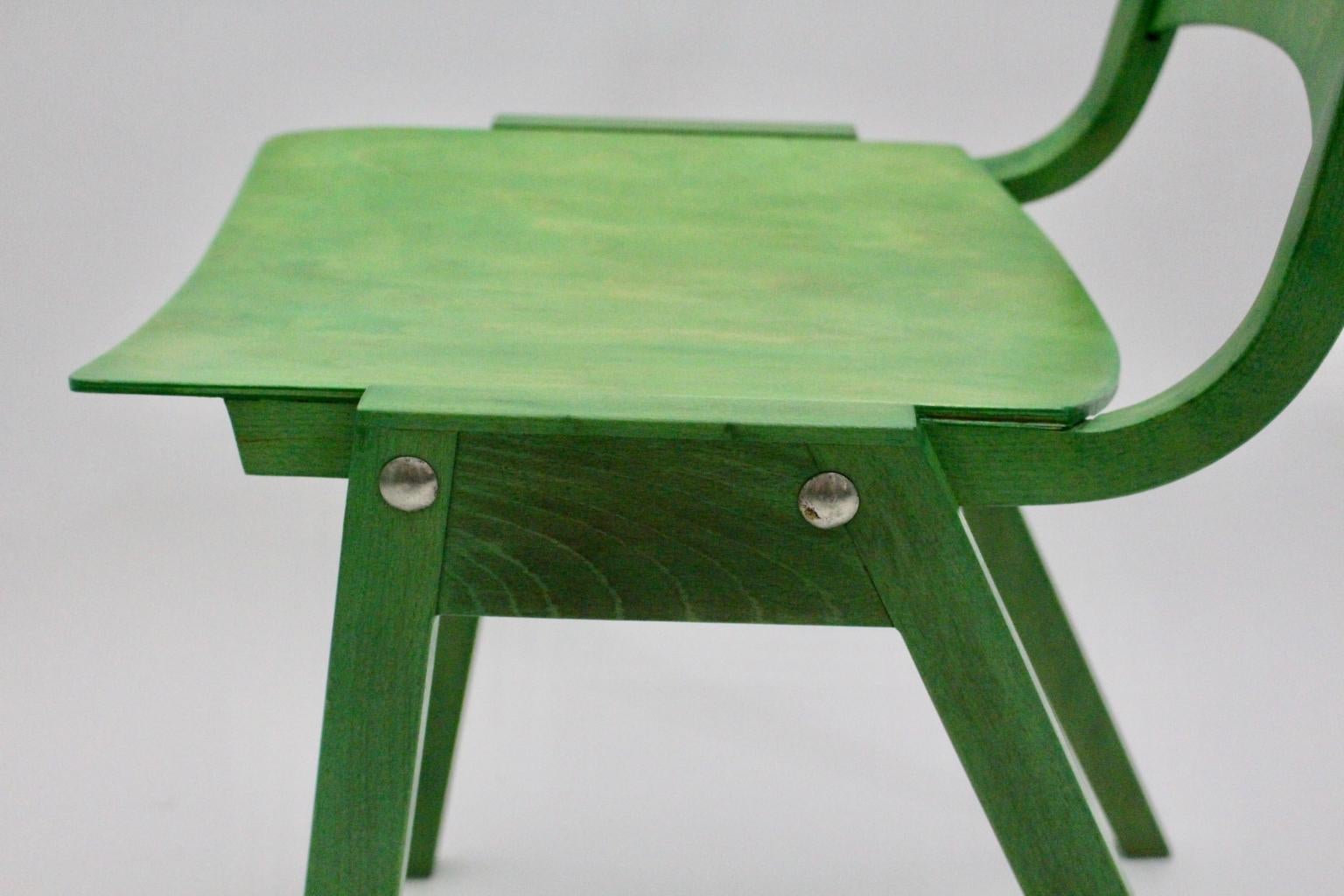 Set von zwölf grünen Vintage-Esszimmerstühlen P7 von Roland Rainer, Moderne der Mitte des Jahrhunderts im Angebot 12