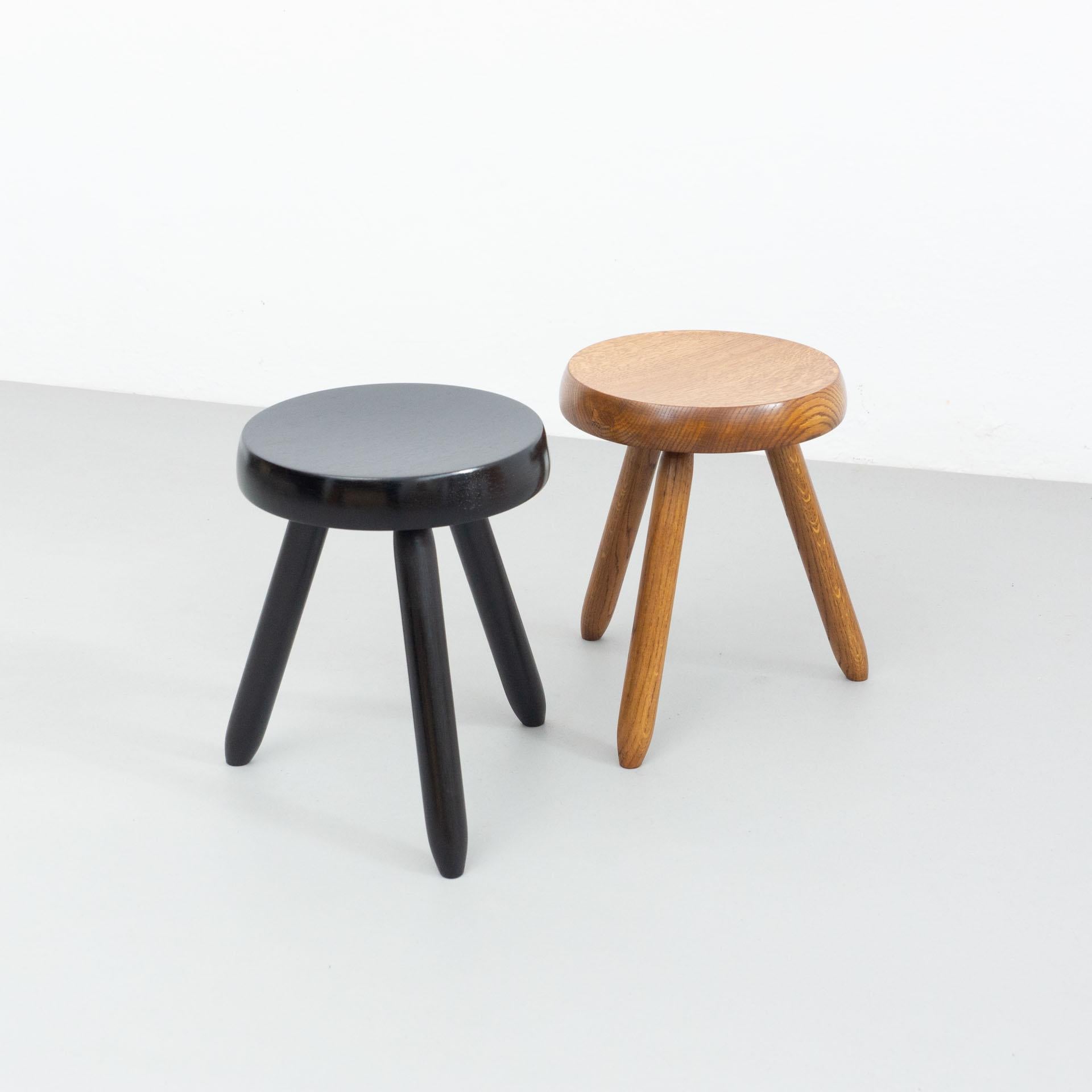 Mid-Century Modern Set of Two Stools in the Style of Charlotte Perriand 10