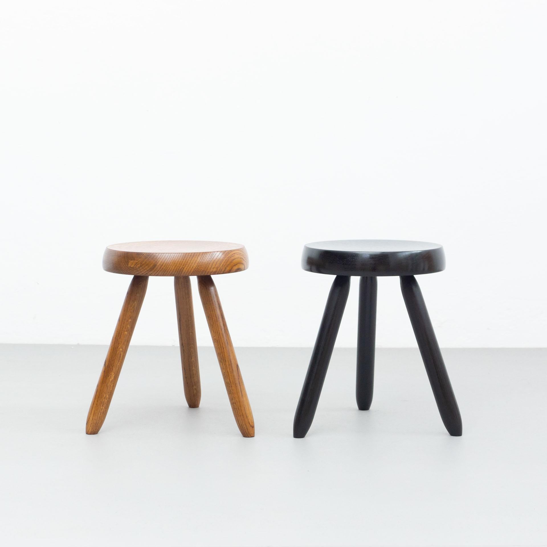 Mid-Century Modern Set of Two Stools in the Style of Charlotte Perriand 11