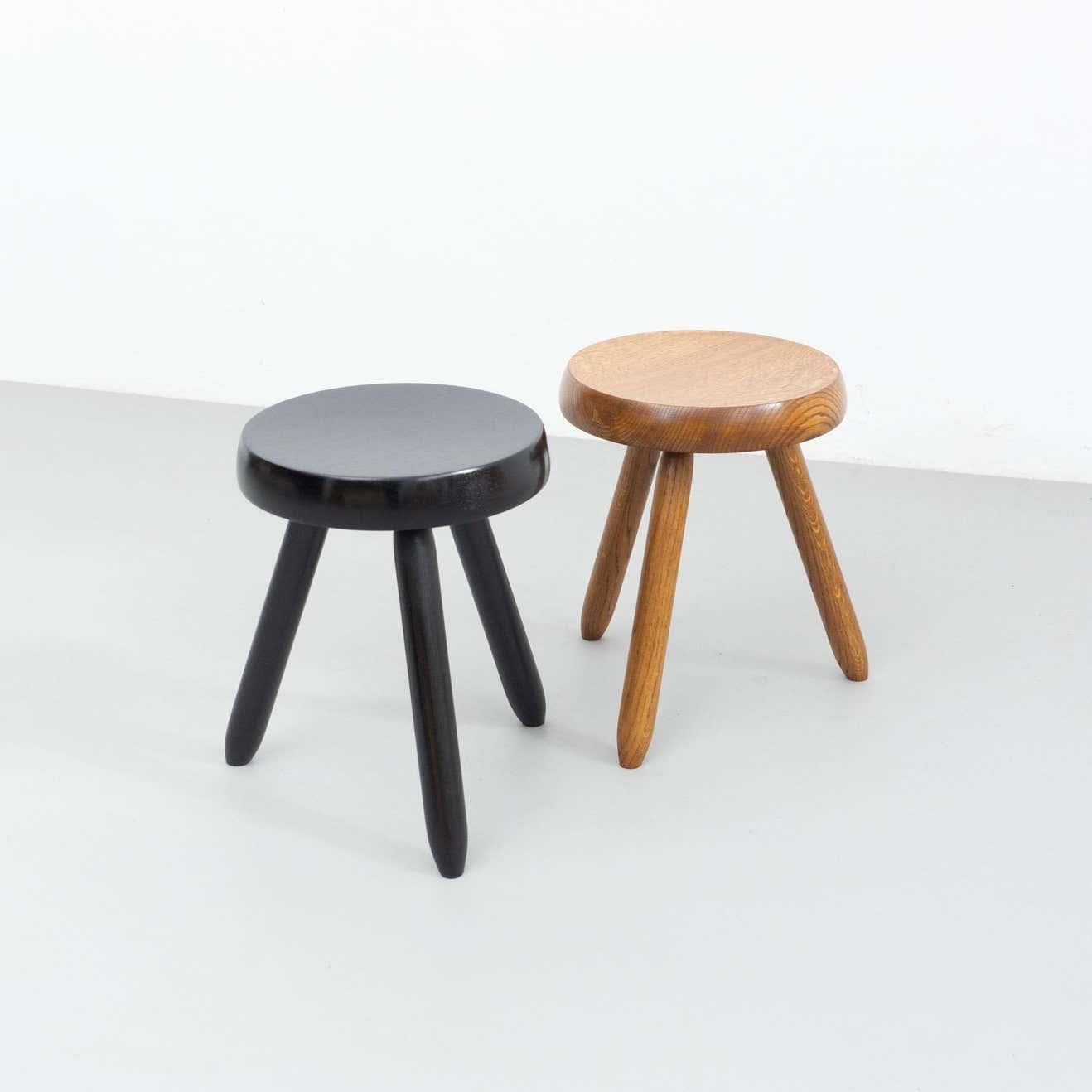 Mid-Century Modern Set of Two Stools in the Style of Charlotte Perriand 13