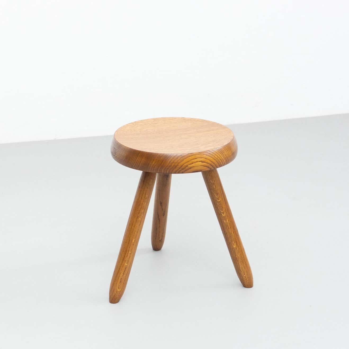 Late 20th Century Mid-Century Modern Set of Two Stools in the Style of Charlotte Perriand