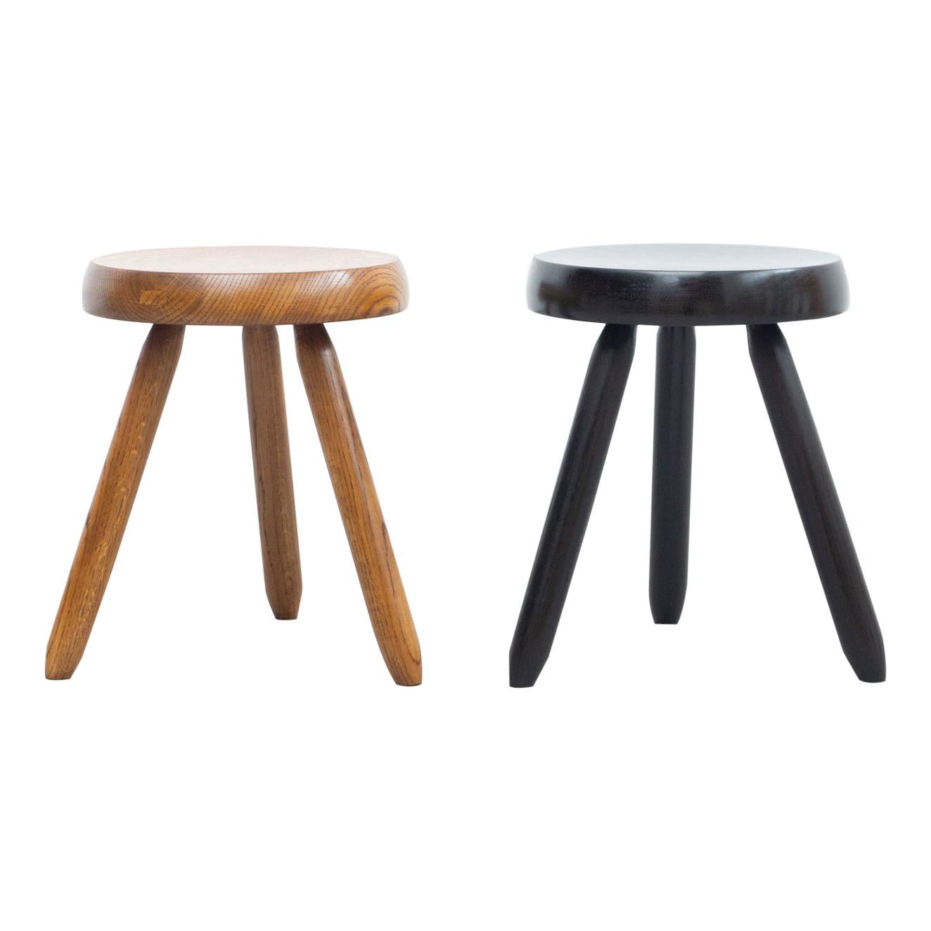 Mid-Century Modern Set of Two Stools in the Style of Charlotte Perriand
