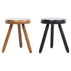 Mid-Century Modern Set of Two Stools in the Style of Charlotte Perriand
