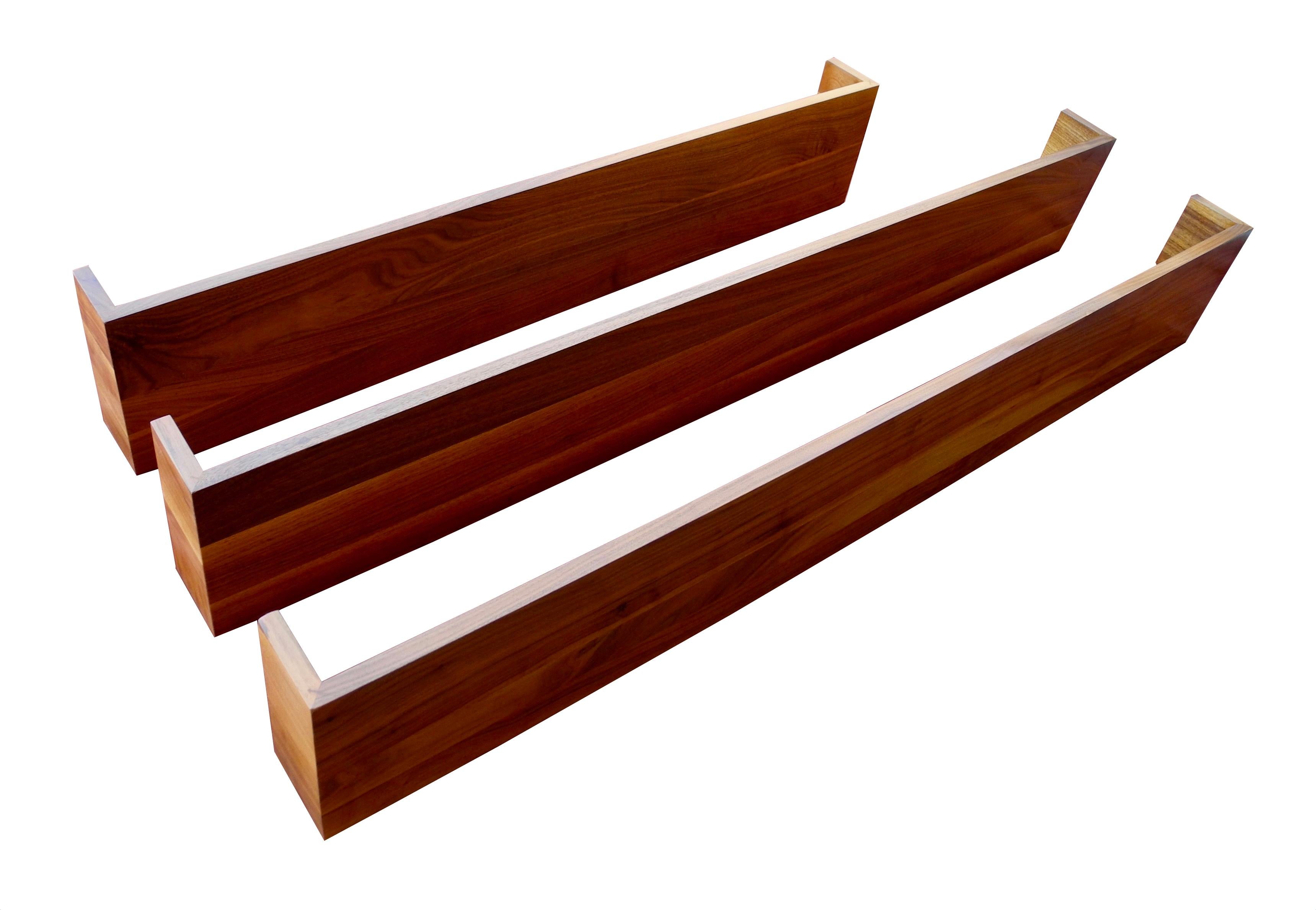 20th Century Mid-Century Modern Set of Walnut Hanging Book Shelves by Mel Smilow For Sale